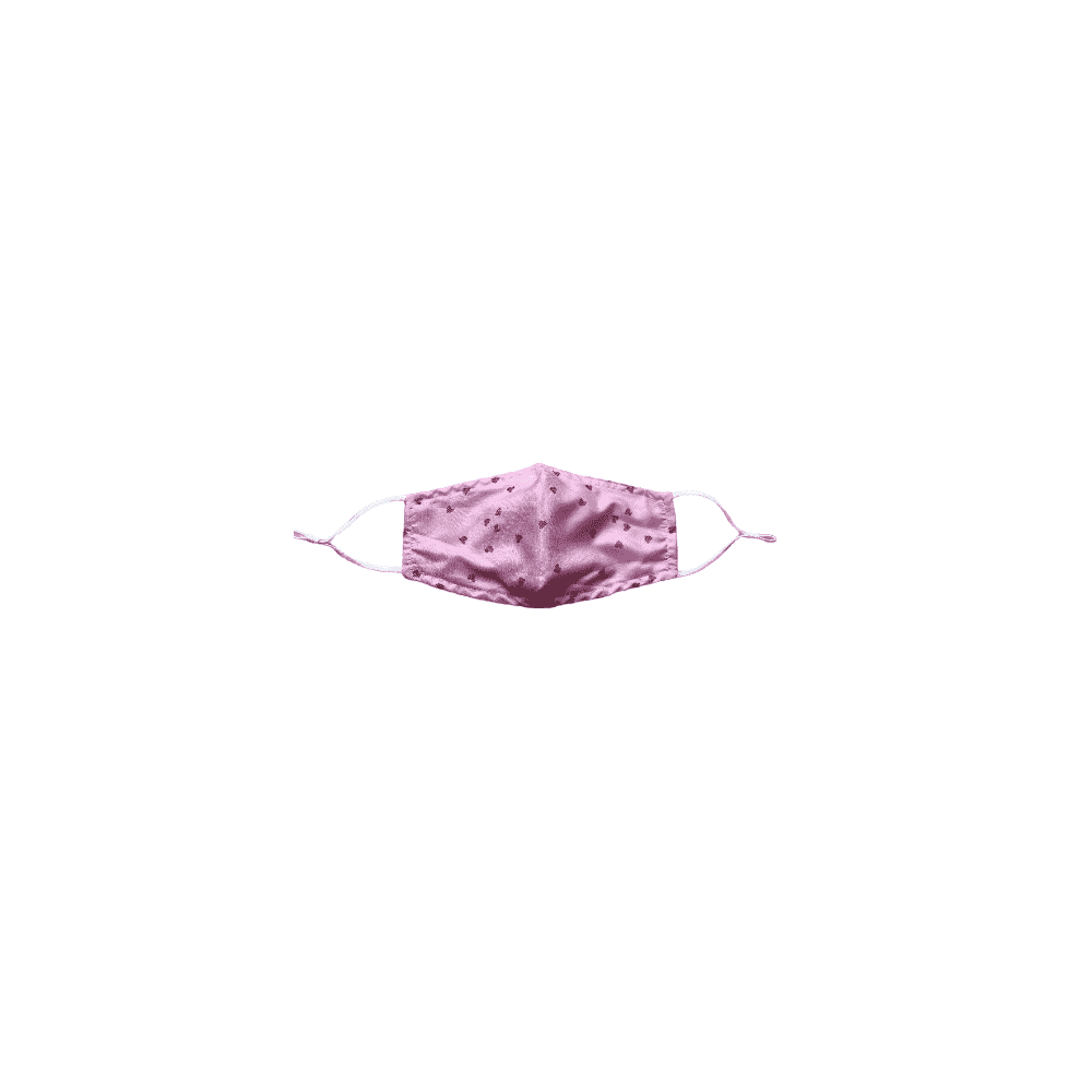 Pink Heart Cotton Lined Face Mask