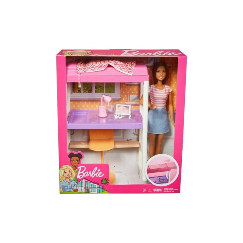 Barbie Doll and Room Set Up with Furniture Playset
