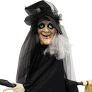 Halloween Animated Hanging Witch On A Broom 75cm x 12cm x 90cm