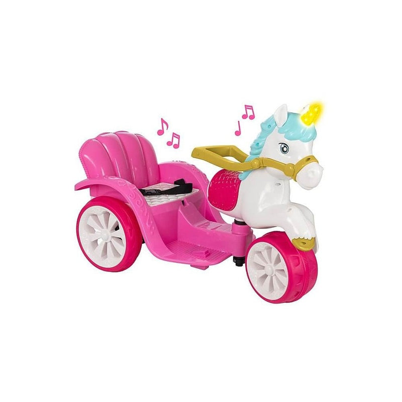 Enchanted Electronic Carriage Light up Unicorn Ride-on with Quilted Seat