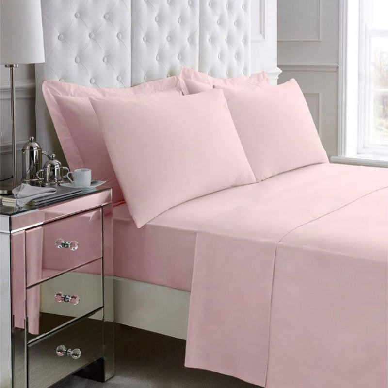 Non Iron Percale Bedding Sheet Range - Pink