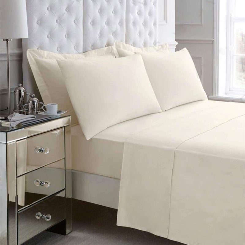 Non Iron Percale Bedding Sheet Range - Cream
