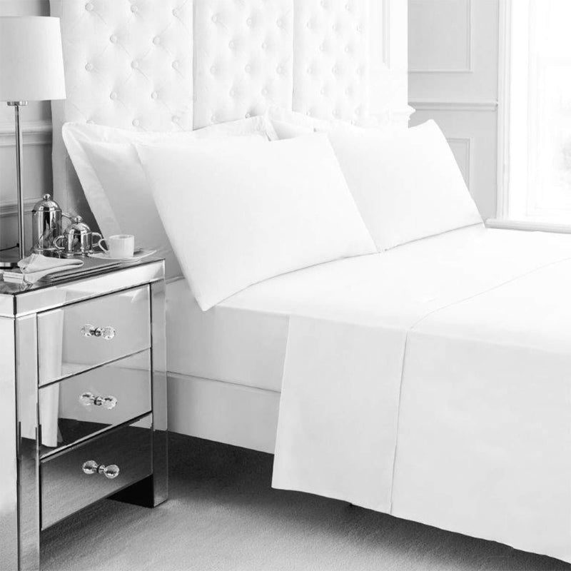 Non Iron Percale Bedding Sheet Range - White