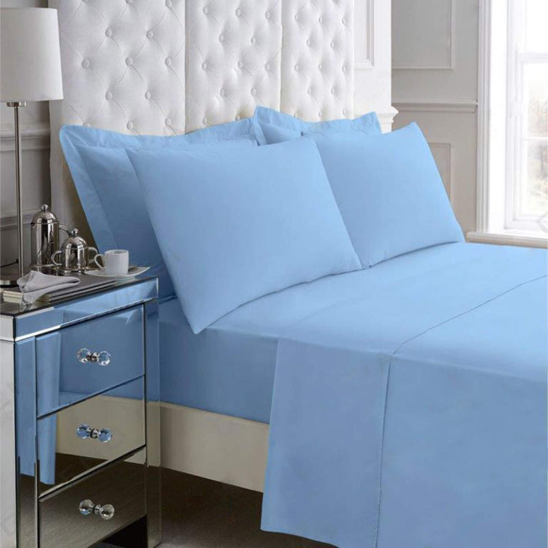 Non Iron Percale Bedding Sheet Range - Blue