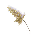 Christmas Sparkle Glittered Grape Stem Pick 28cm - Champagne