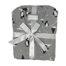 Ladies Grey Winter Penguin Flannel Pyjamas