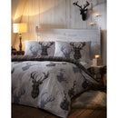 Tartan Stag Duvet Set - Grey