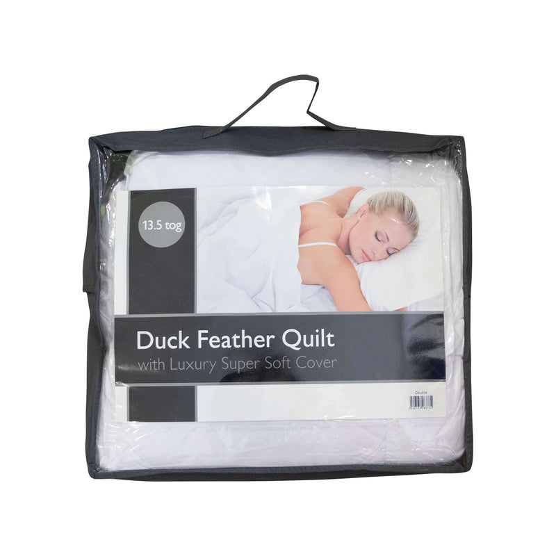 Luxury Duck Feather Quilt 13.5 Tog Duvet - Single/Double/King