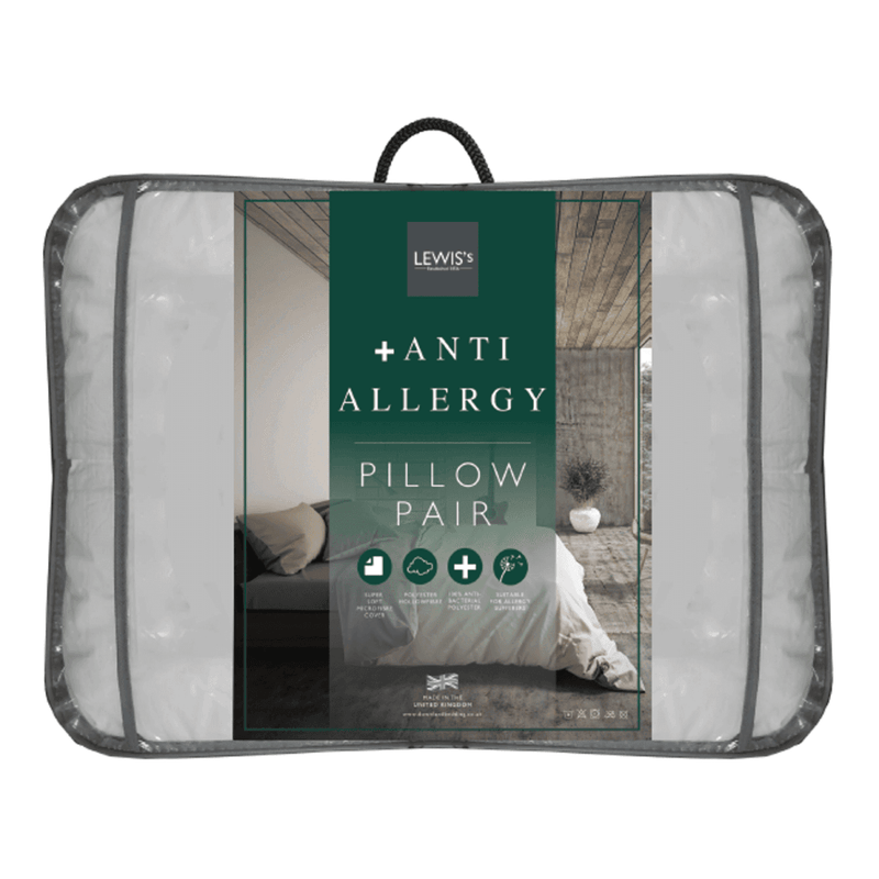 Lewis's Anti Allergy Pillow Pair White