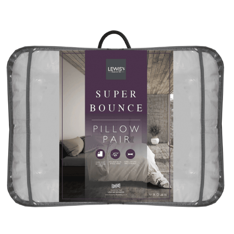 Superbounce Bounce Back Long Lasting Home Bedroom Microfibre Pillow Set Pair