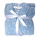 Shawl Collar Robe - Blue Polka Dot-á