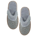 Heart Print Mule Slippers - Grey