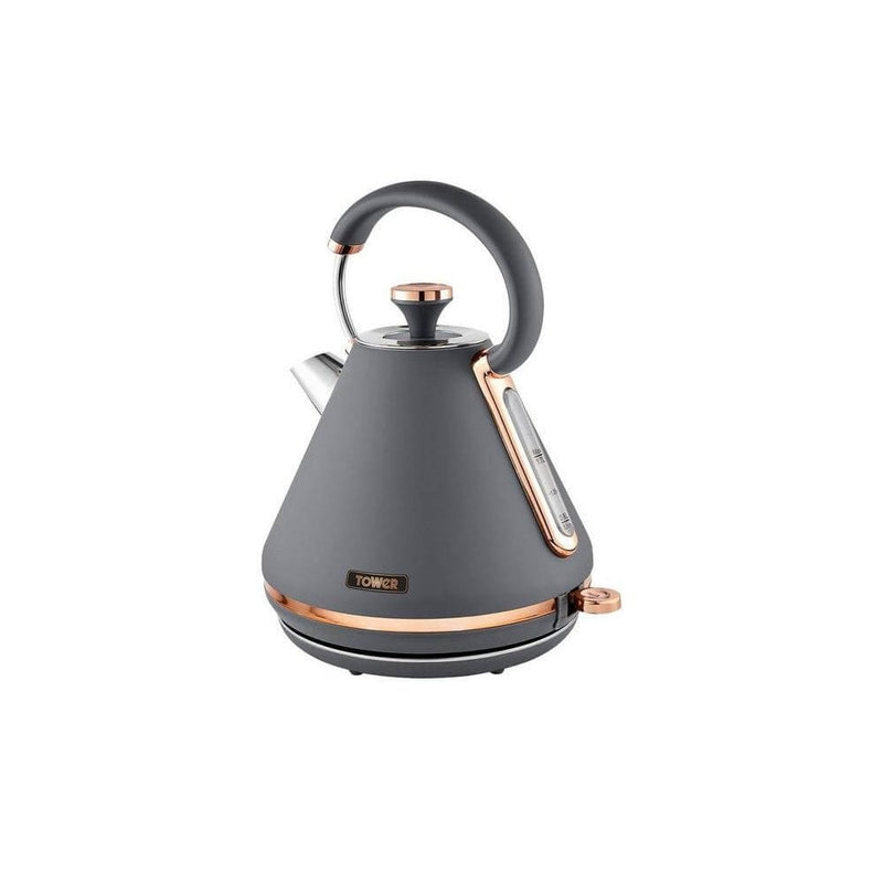 Tower Cavaletto Rose Gold 3KW 1.7L Pyramid Kettle - Grey