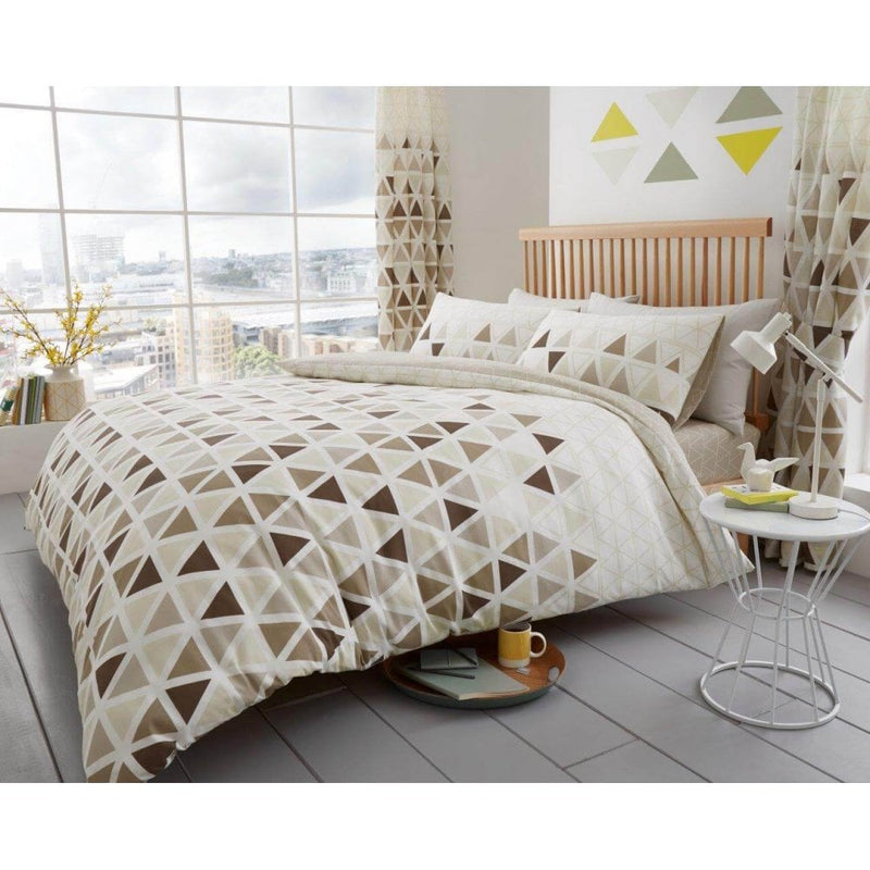 Geo Triangle Duvet - Natural