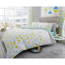 Geo Triangle Duvet - Teal