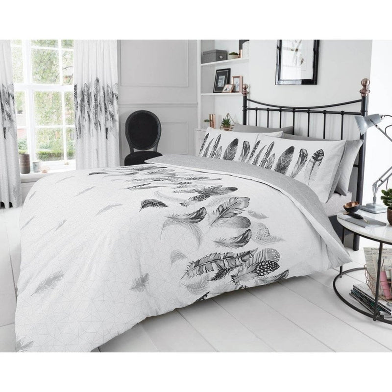 Feathers Duvet Cover Bedding Set - White