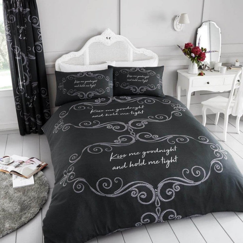 Goodnight Duvet Cover Bedding Set - Charcoal