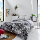 Leopard Leaves Duvet Cover Bedding Set - Grey