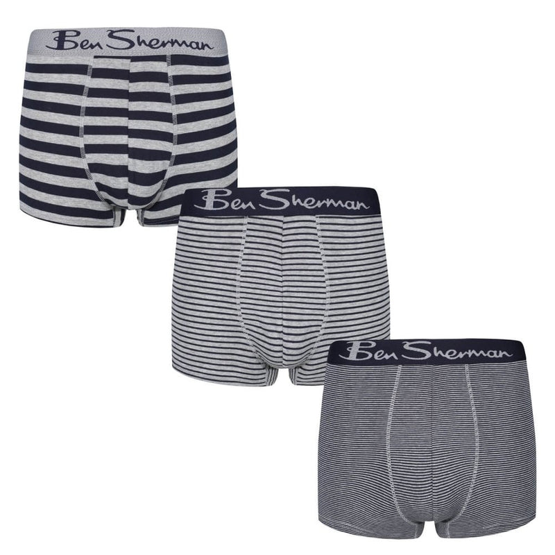 Ben Sherman 3 Pack Trunks - Grey