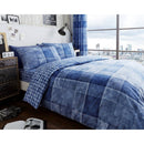 Denim Check Duvet Cover Bedding Set - Blue