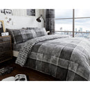 Denim Check Duvet Cover Bedding Set - Grey