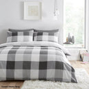 Cosmic Check Duvet Cover Bedding Set - Grey