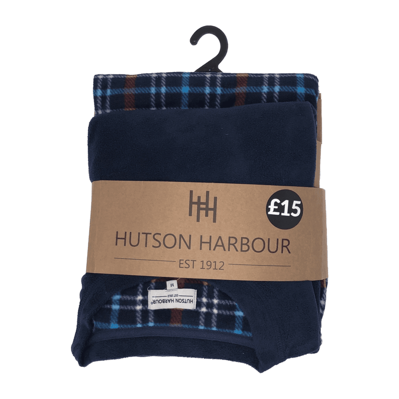 Hutson Harbour Plain Microfleece Pyjamas-Navy