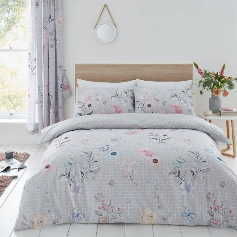 Cecilia Duvet Cover Bedding Set - Grey