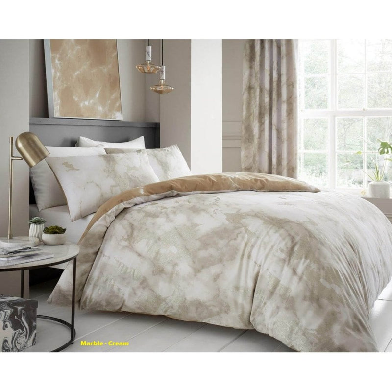 Marble Duvet Cover Bedding Set - Cream