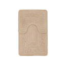 Patterned Greek Key Blue Bath Mat 2 Piece Set - Mocha