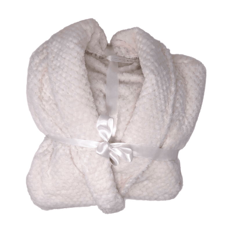 Ladies Ivory Honeycomb Fleece Dressing Gown