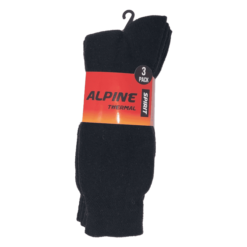 Mens 3 Pack Black Thermal Socks