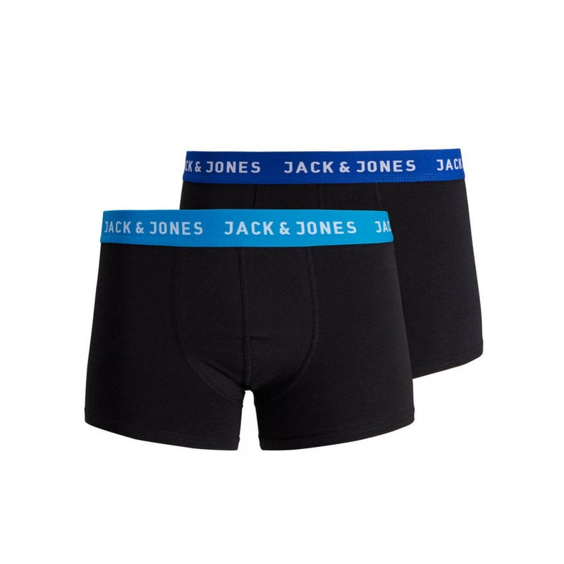 Jack & Jones Mens 2 Pack Boxer Shorts - Black/Blue