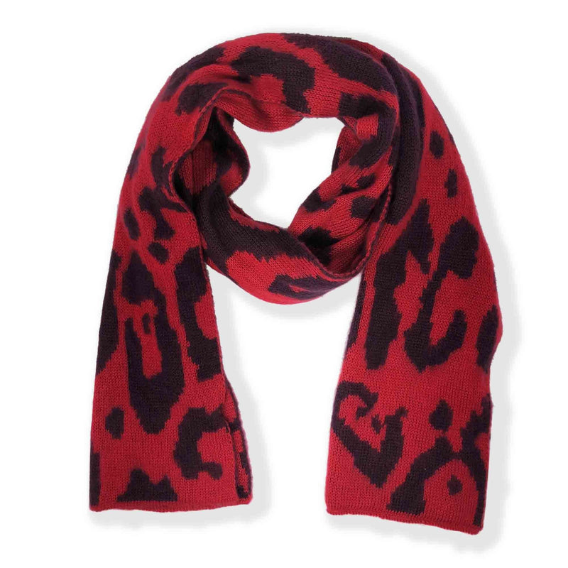 Red Leopard Print Scarf