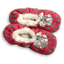 Ladies Pink and Grey Polka Dot Non Slip Ballerina Slippers