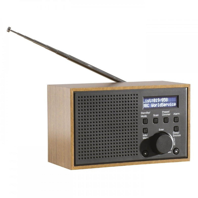 Daewoo Compact Wooden Auto Scan DAB FM Radio Alarm Clock Portable Travel