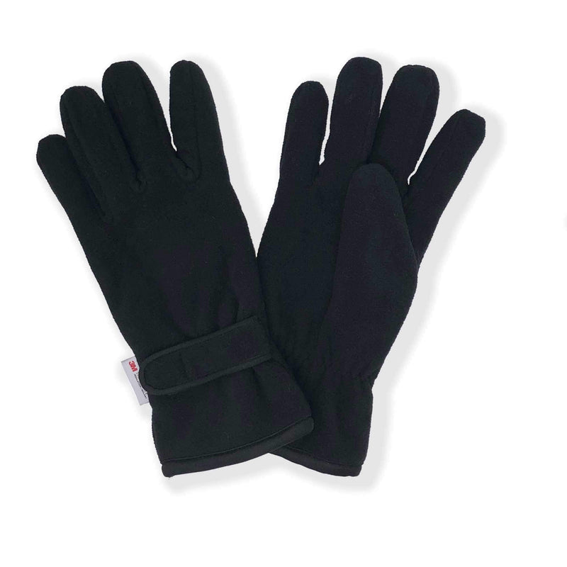 Mens Fleece Thinsulate Velcro Strap Gloves