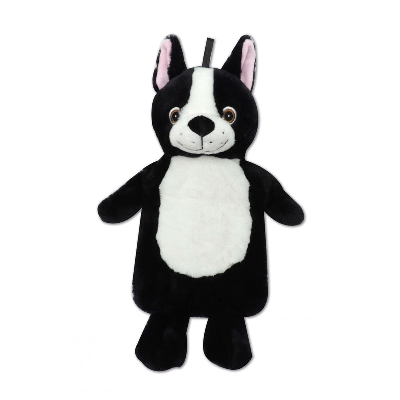 Black & White Plush Dog 1L Winter Autumn Cosy Warm Hot Water Bottle Cover Gift