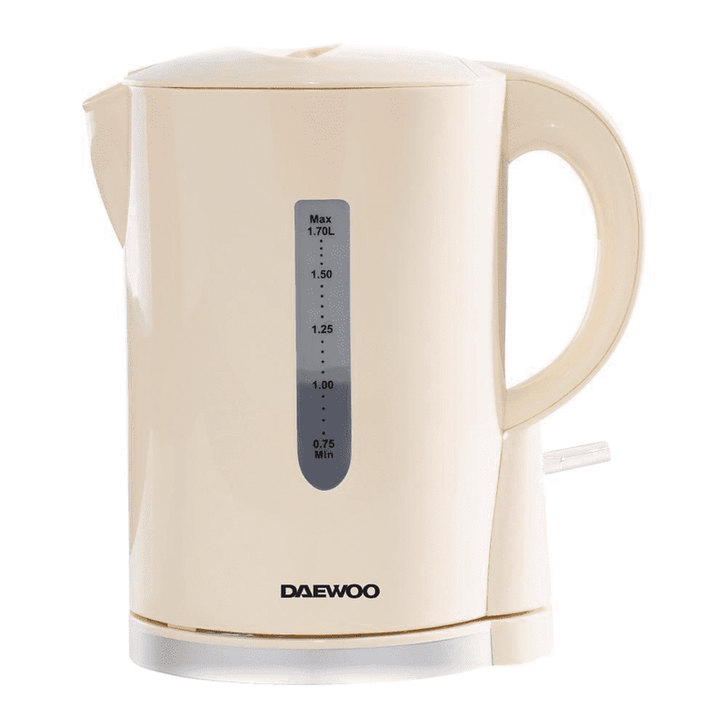 Daewoo 1.7L 2.2KW Plastic Jug Kettle - Cream