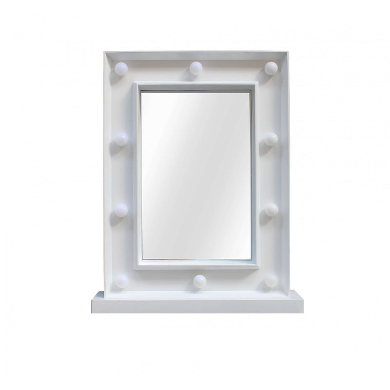 Hollywood Dressing Table Make Up Mirror with  LED Light 30 x 38cm White