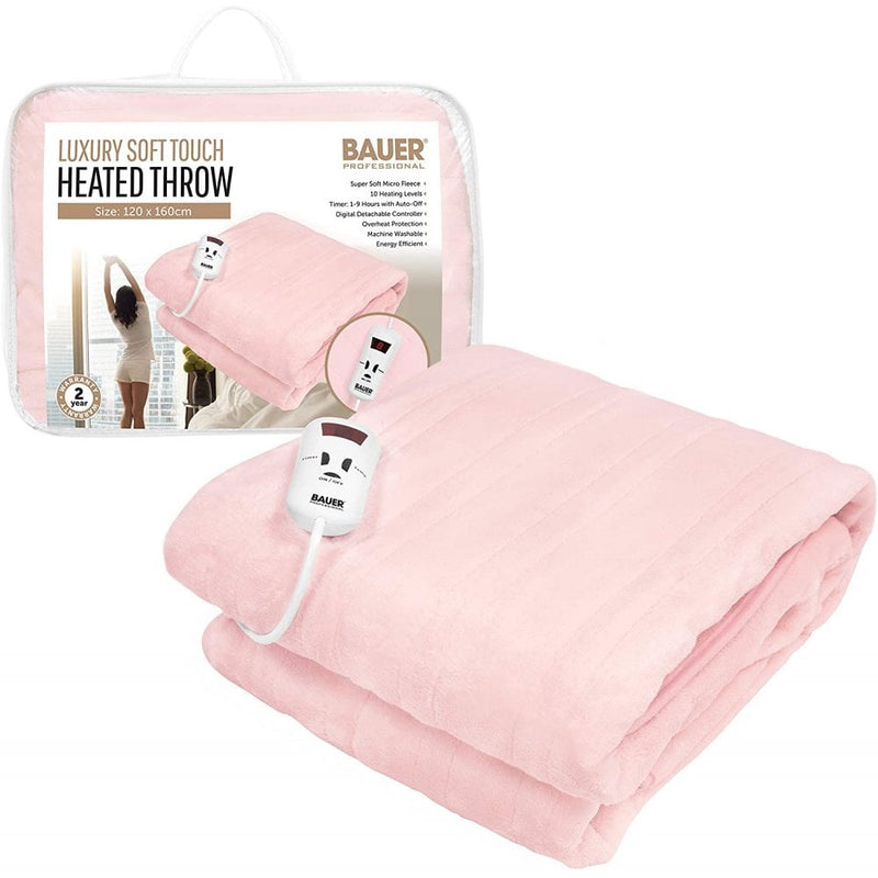 Soft Touch Heated Throw 120 x 160cm - Pink
