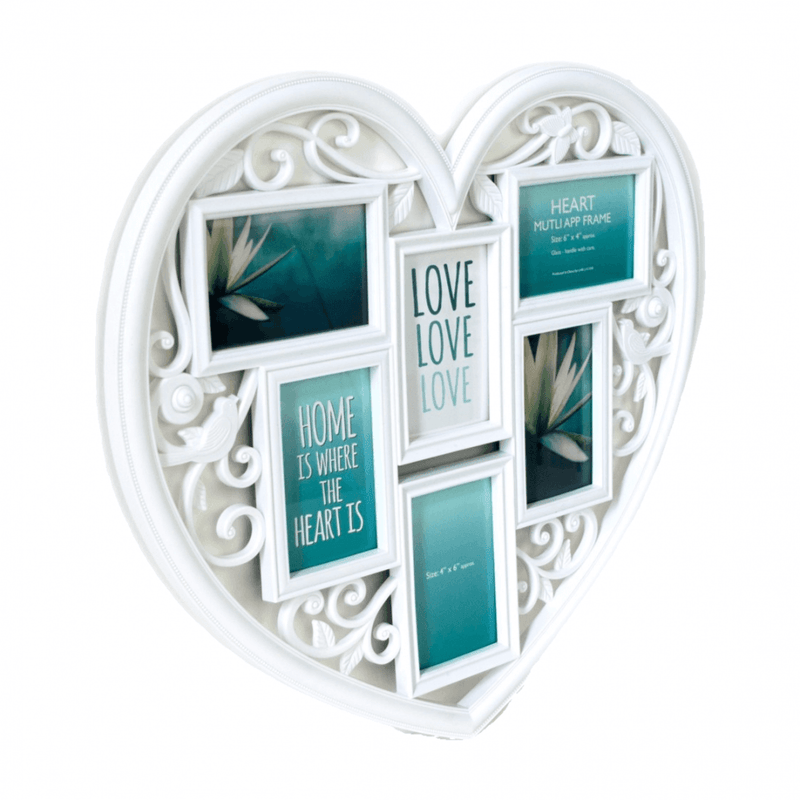 Lewis's Wall Picture Photo Frame Heart Shaped White