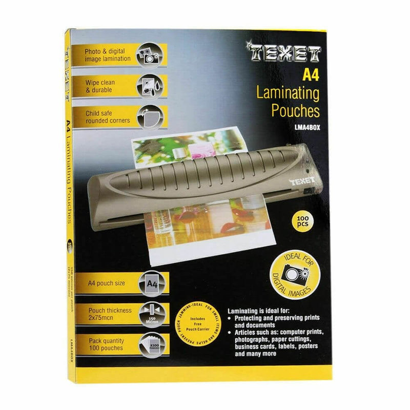 Texet A4 100Pk Laminating Pouches