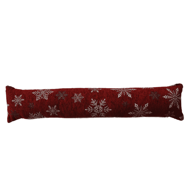Metallic Snowflake Christmas Door Draught Excluder Cushion