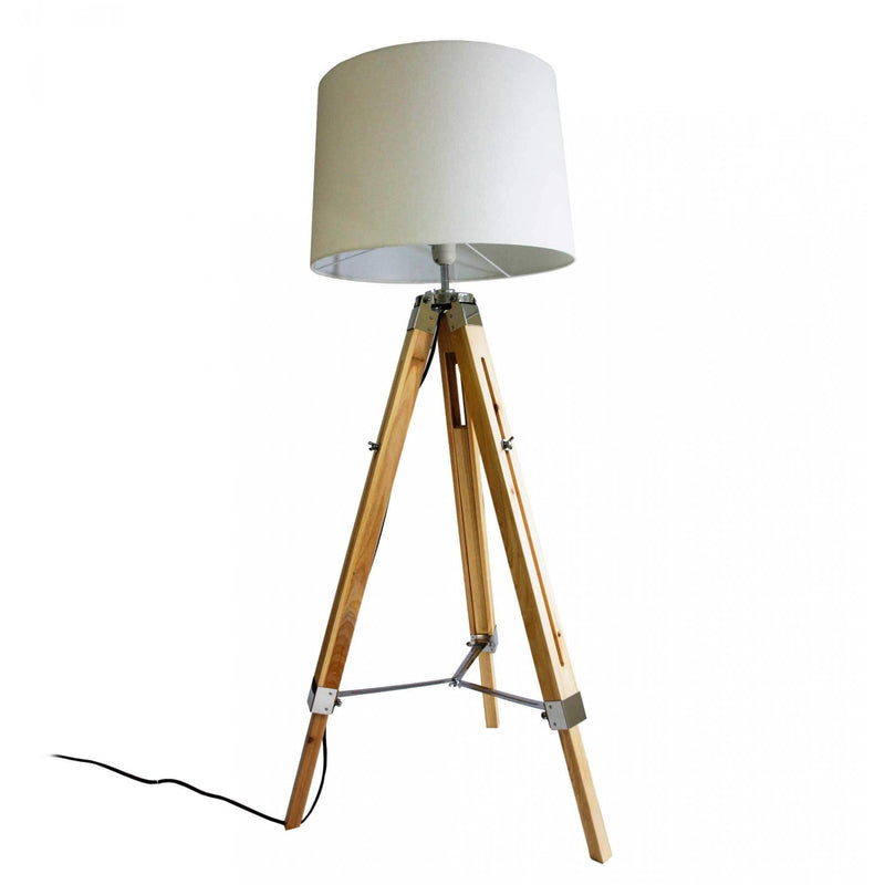 Lewis's Wooden Tripod Floor Lamp - Bamboo