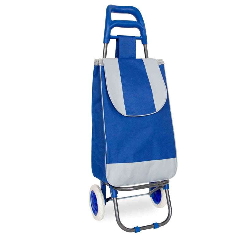 Voyager Stripe Shopping Trolley - Blue