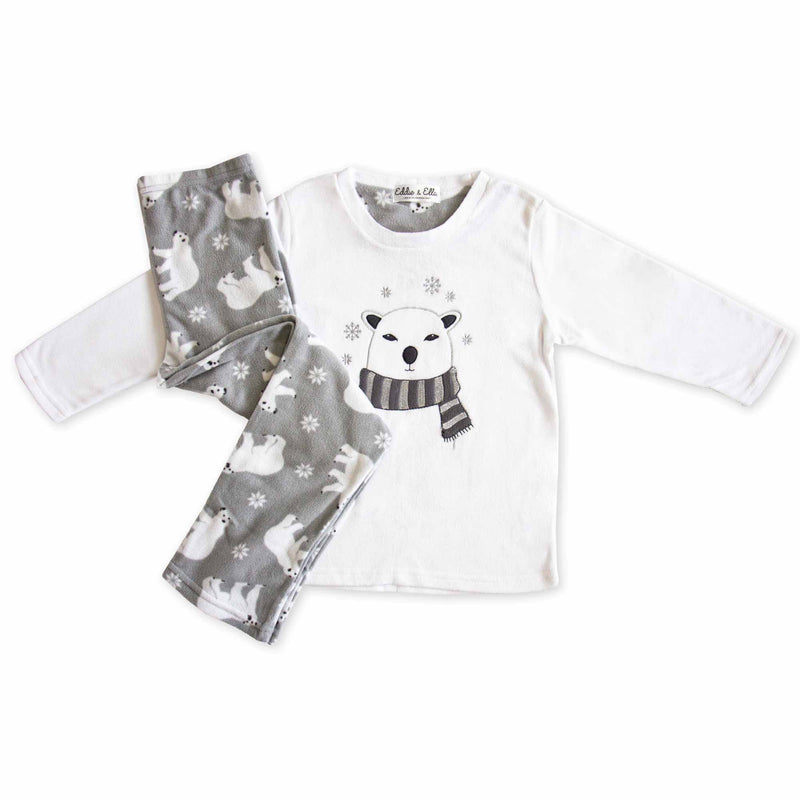 Kid's Fleece Bear Applique Pyjamas
