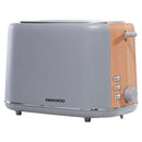 Daewoo Stockholm 2 Slice Toaster With Wood Effect - Grey