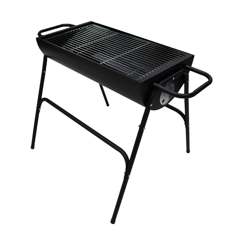 Sovereign Stone Large Family Half Drum Charcoal BBQ - Black