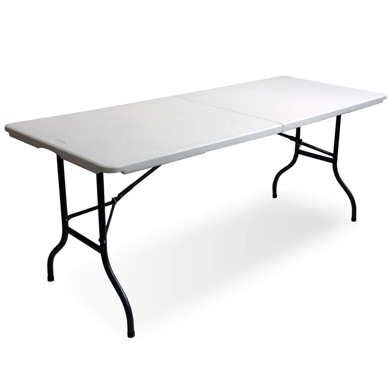 Silver & Stone Folding Camping Trestle Table 6ft 180 x 75 x 73cm - White